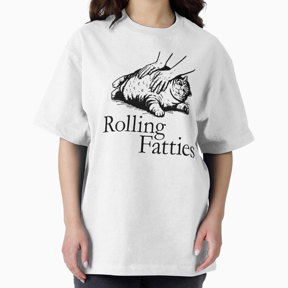Rolling Fatties Cat T-Shirt, Funny Cat Graphic Shirt, Cat Lovers Gift, Unhinged Sweatshirt, Cat Lover Hoodie,... (Image 2)