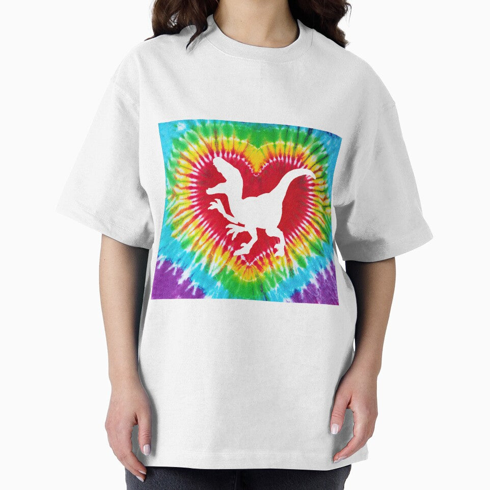 Tie Dye Heart Dinosaur by chanchan79 T-Shirts, Hoodie, Sweatshirt | BlankRebels.com (Image 2)
