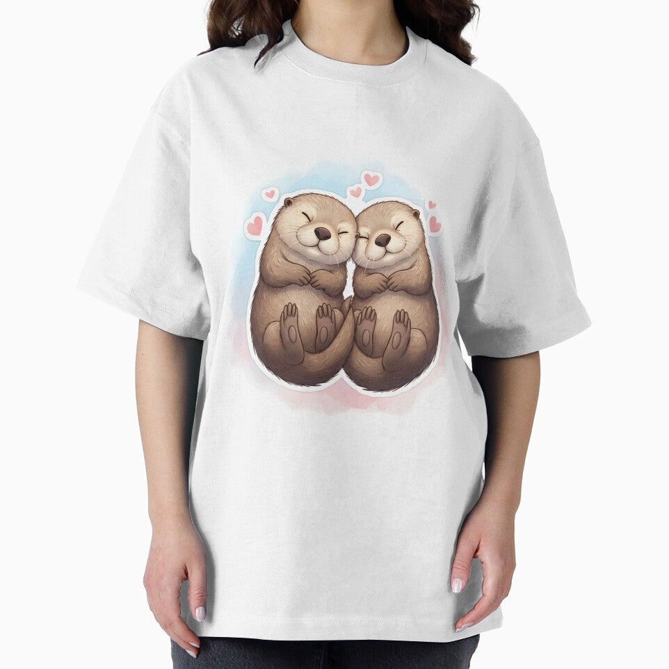 Sleeping Otter Couple Holding Hands by Animalpetslover T-Shirts, Hoodie, Sweatshirt | BlankRebels.com (Image 2)