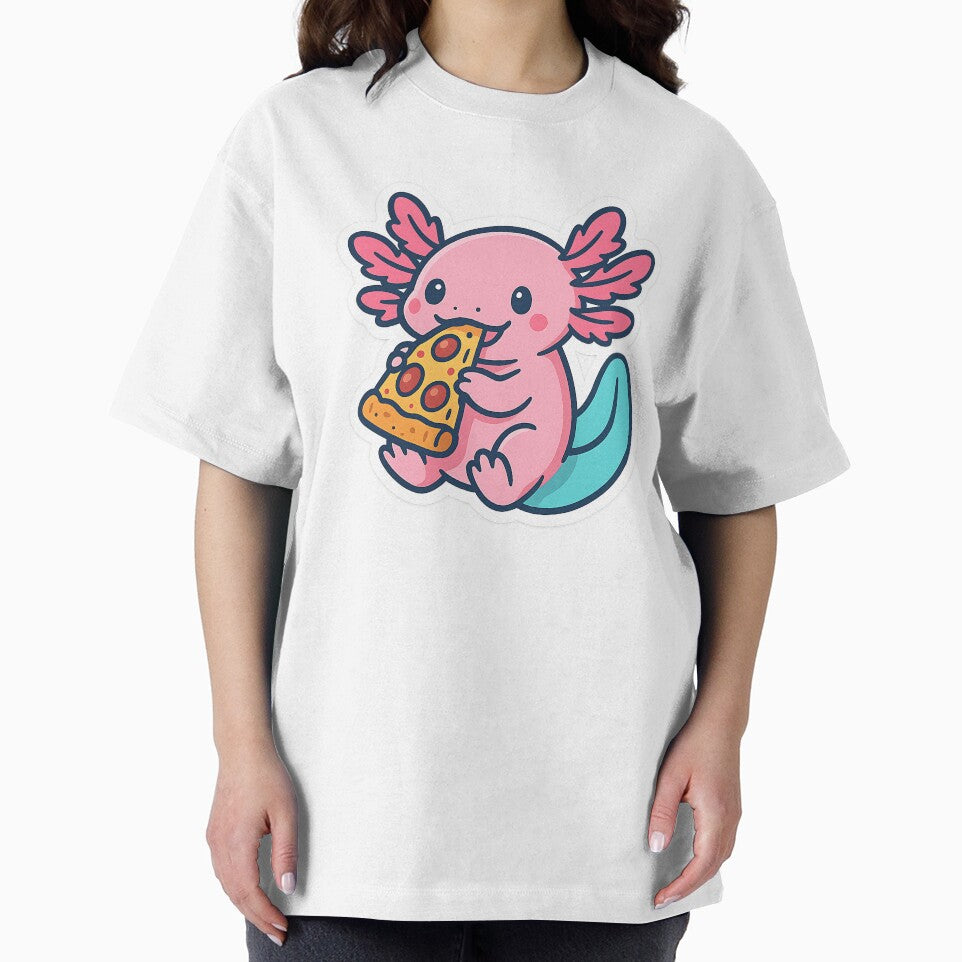 Axolotl Enjoying Pizza by Anime and 90s Style T-Shirts, Hoodie, Sweatshirt | BlankRebels.com (Image 2)