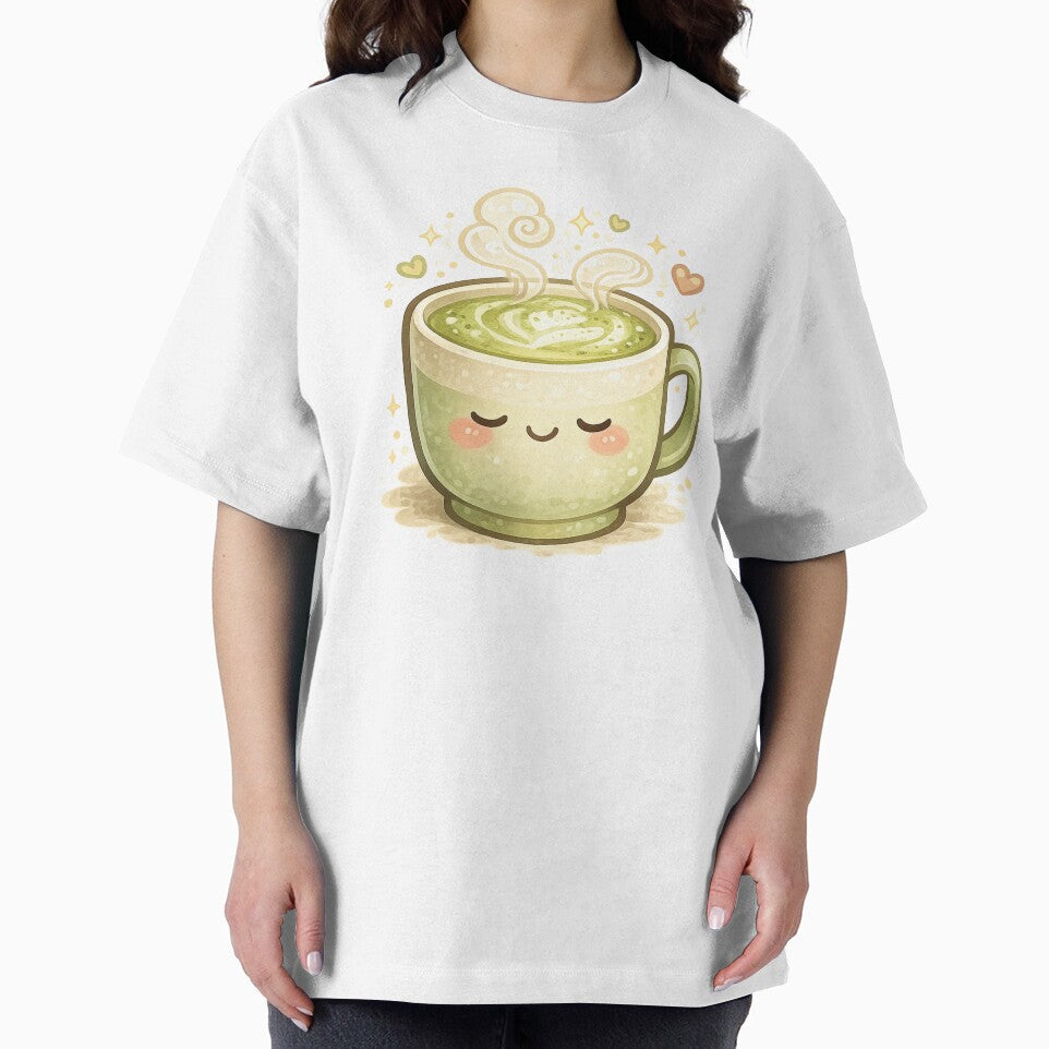 Cute Matcha Latte – Cozy Kawaii Drink Illustration by MeghannsMinimalMeals T-Shirts, Hoodie, Sweatshirt (Image 2)
