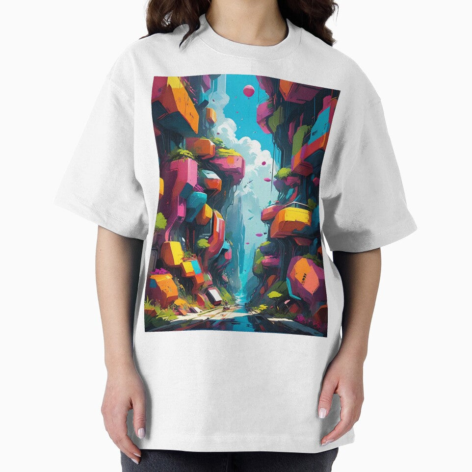 Colorful Abstract Futuristic City Art by Esterlane T-Shirts, Hoodie, Sweatshirt | BlankRebels.com (Image 2)