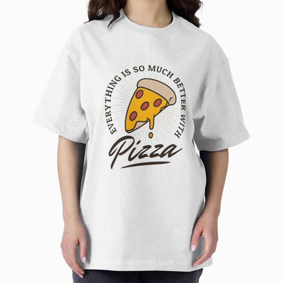 Everything Is So Much Better With Pizza – Funny Food Quote Design by DianaCanva T-Shirts, Hoodie, Sweatshirt (Image 2)