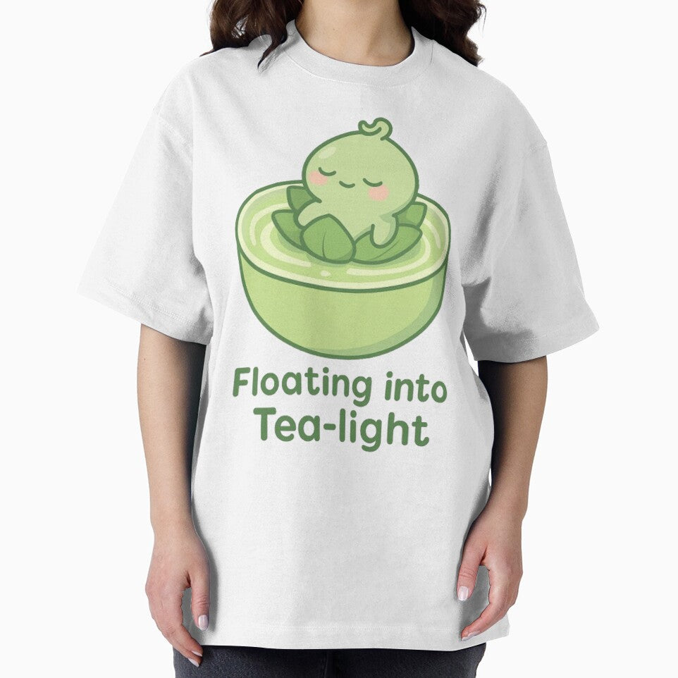 Cute Matcha Leaf Character in Teacup – Calming Tea Aesthetic Gift for Plant Lovers by kakaworld T-Shirts,... (Image 2)