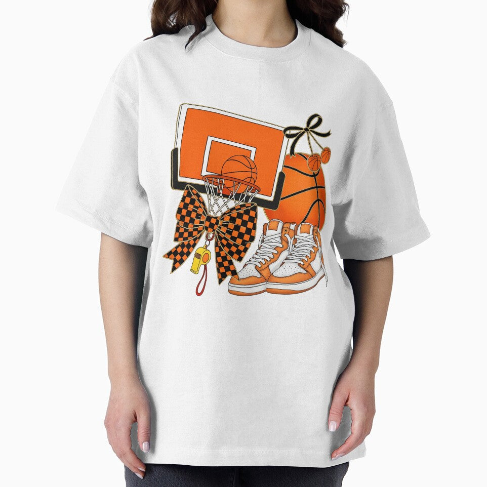 Preppy Basketball Coquette Bow Checkered Basketball by KroghDs T-Shirts, Hoodie, Sweatshirt | BlankRebels.com (Image 2)