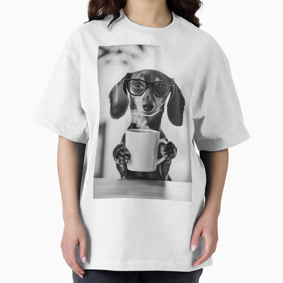 Dachshund Dog Drinking Coffee & Wearing Glasses by CheekyAnimalz T-Shirts, Hoodie, Sweatshirt | BlankRebels.com (Image 2)