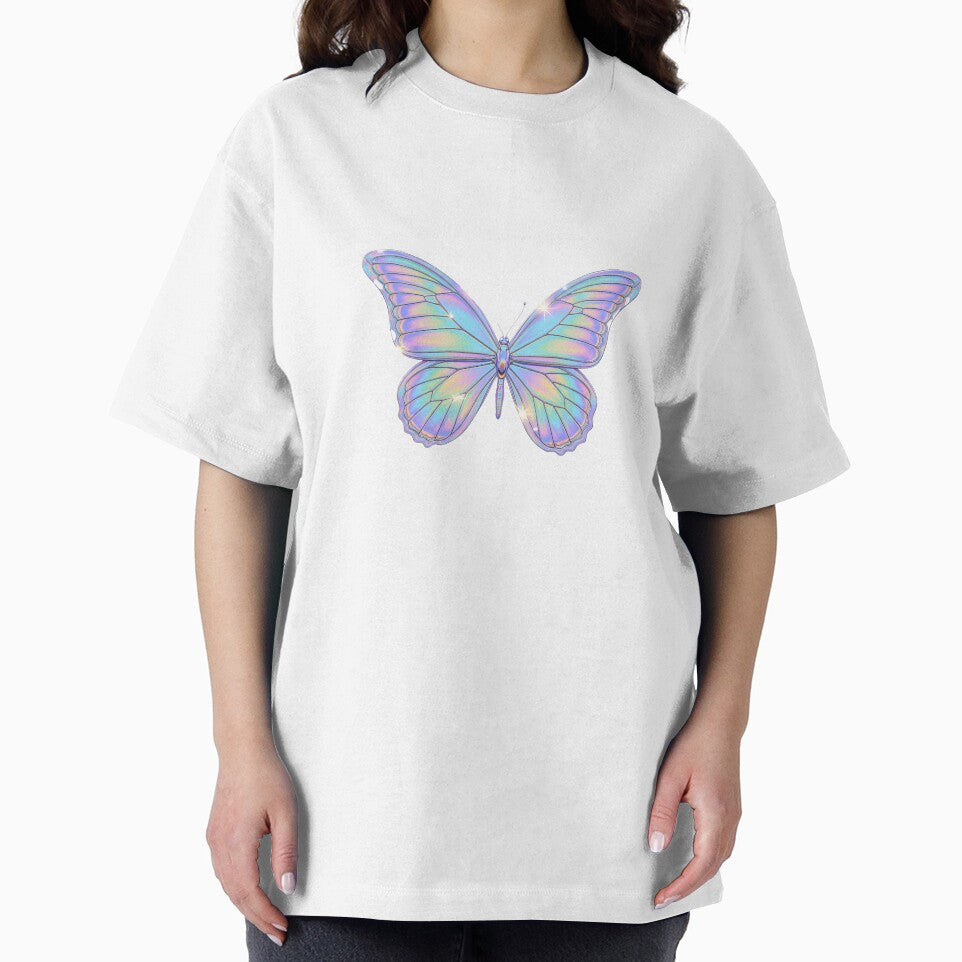 Y2K Chrome Butterfly – Holographic Pastel Design by Cullinan Art T-Shirts, Hoodie, Sweatshirt | BlankRebels.com (Image 2)