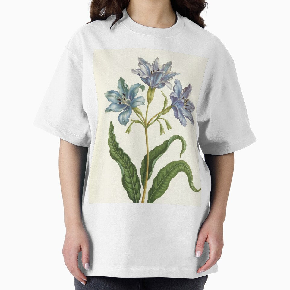Vintage Blue Botanical Flower Illustration by Fullspace T-Shirts, Hoodie, Sweatshirt | BlankRebels.com (Image 2)