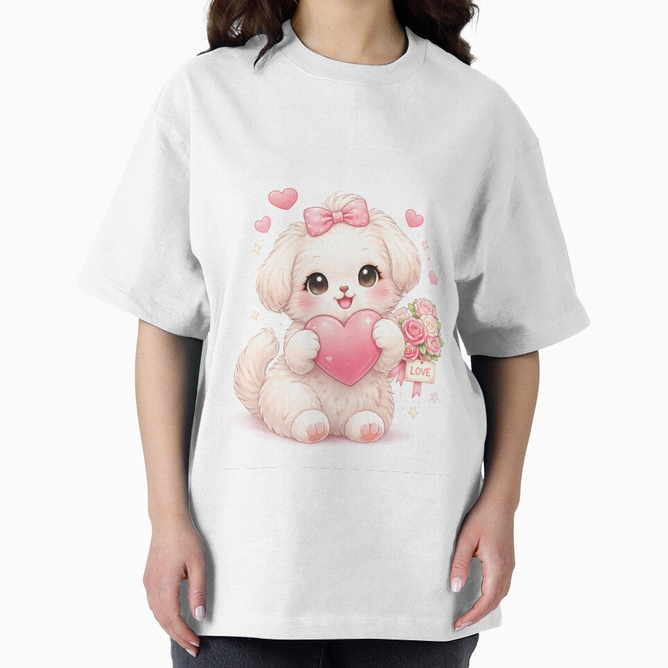 Kawaii Valentine Puppy – Sweet Love Heart by kimkosovo T-Shirts, Hoodie, Sweatshirt | BlankRebels.com (Image 2)