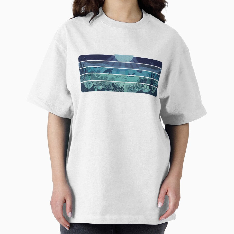 Underwater Ocean Moonlit World - Vintage Sea Life Nature Art by Fluidic-Space T-Shirts, Hoodie, Sweatshirt (Image 2)