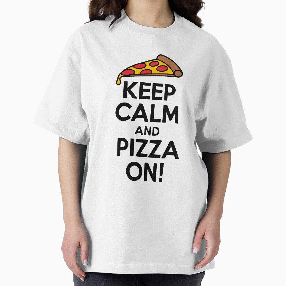 Keep Calm And Pizza On! Cute Pizza Pun by PMCreative T-Shirts, Hoodie, Sweatshirt | BlankRebels.com (Image 2)