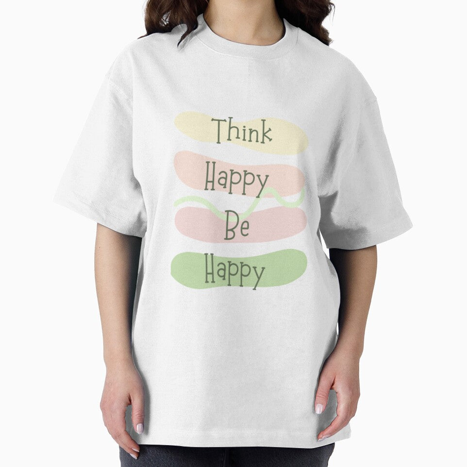 Think happy be happy , inspirational life quote (color palate, color palette) by Sanaura T-Shirts, Hoodie,... (Image 2)