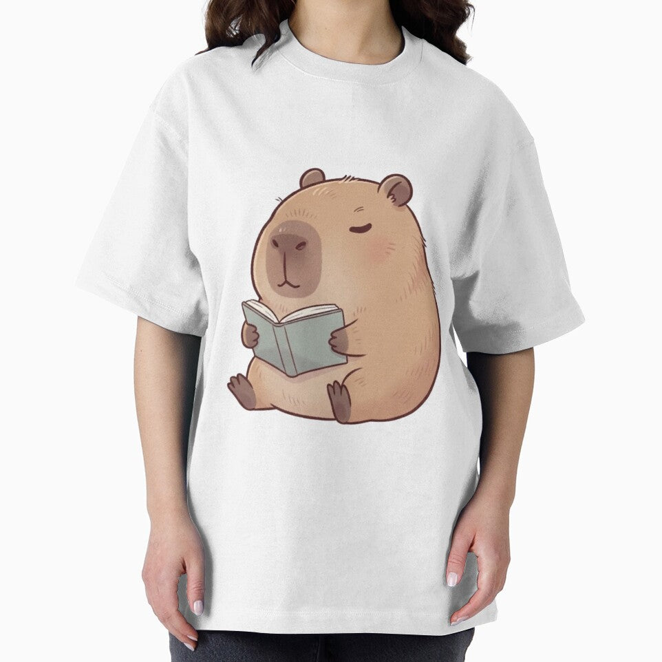 Adorable Capybara Reading a Book - Cute Animal Art for Nature and Book Lovers by soletstudio T-Shirts, Hoodie,... (Image 2)
