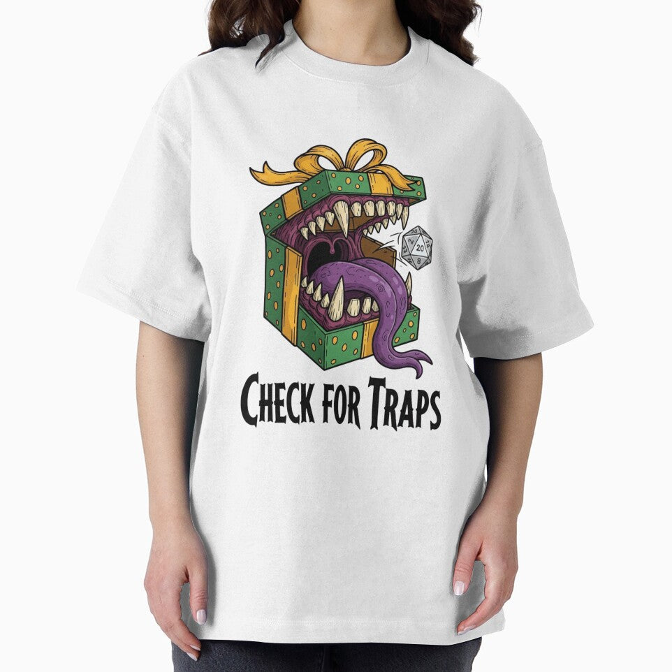 Check For Traps - Funny Christmas Mimic Gift Box RPG Dice by AshronDigital T-Shirts, Hoodie, Sweatshirt (Image 2)