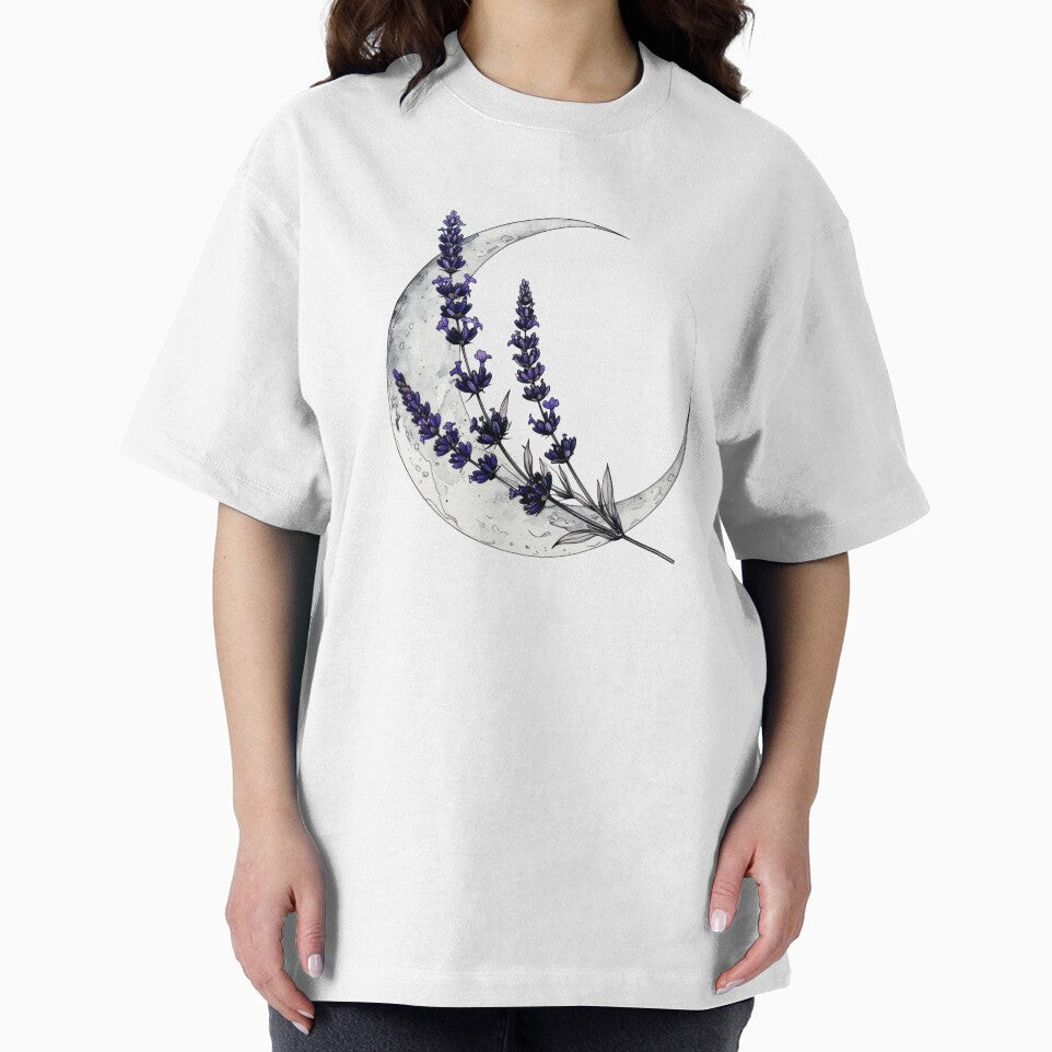 Lavender Crescent Moon - Aesthetic Cottagecore Botanical Art ac by Mahuahsan T-Shirts, Hoodie, Sweatshirt (Image 2)