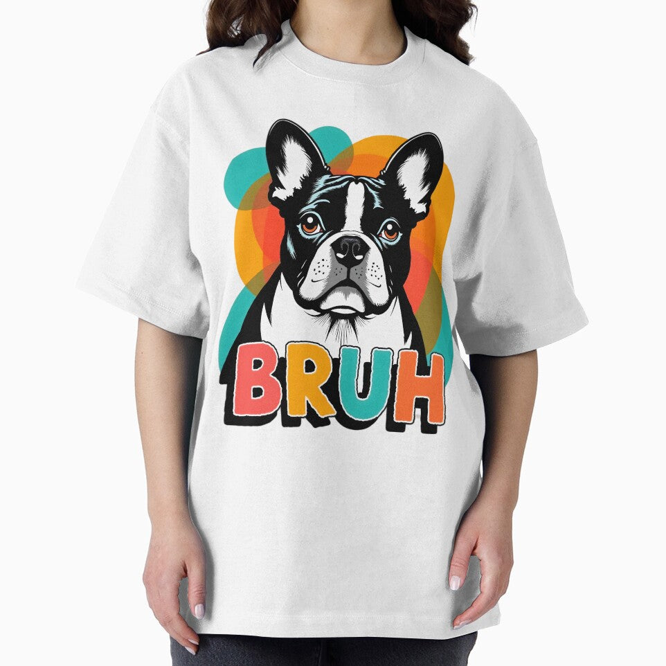 Vintage Frenchie Bruh, Boy Girl Funny Colorful Art Dog Love-r Dad Mom by Mryoussefwac T-Shirts, Hoodie, Sweatshirt (Image 2)