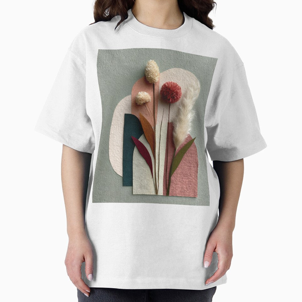 Pampas Grass Boho Collage Muted Sage Beige Art by daila70