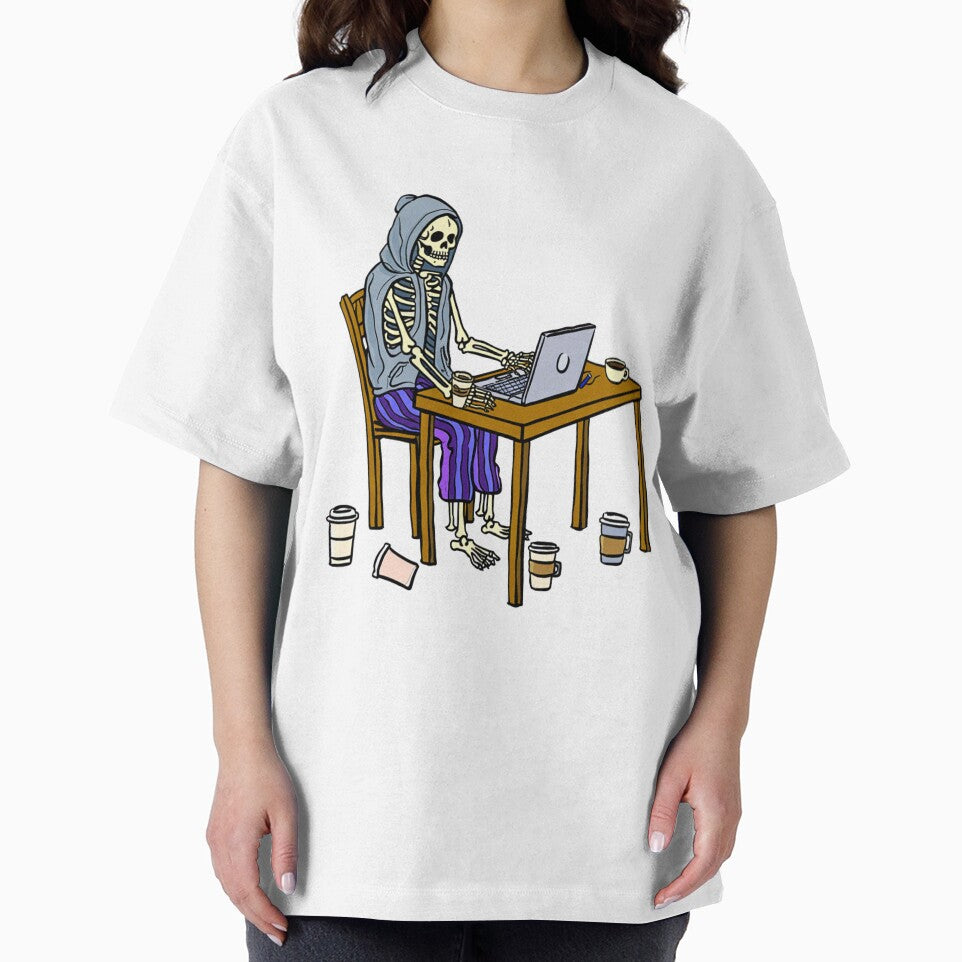 Skeleton Working from Home by Retrics Studio T-Shirts, Hoodie, Sweatshirt | BlankRebels.com (Image 2)