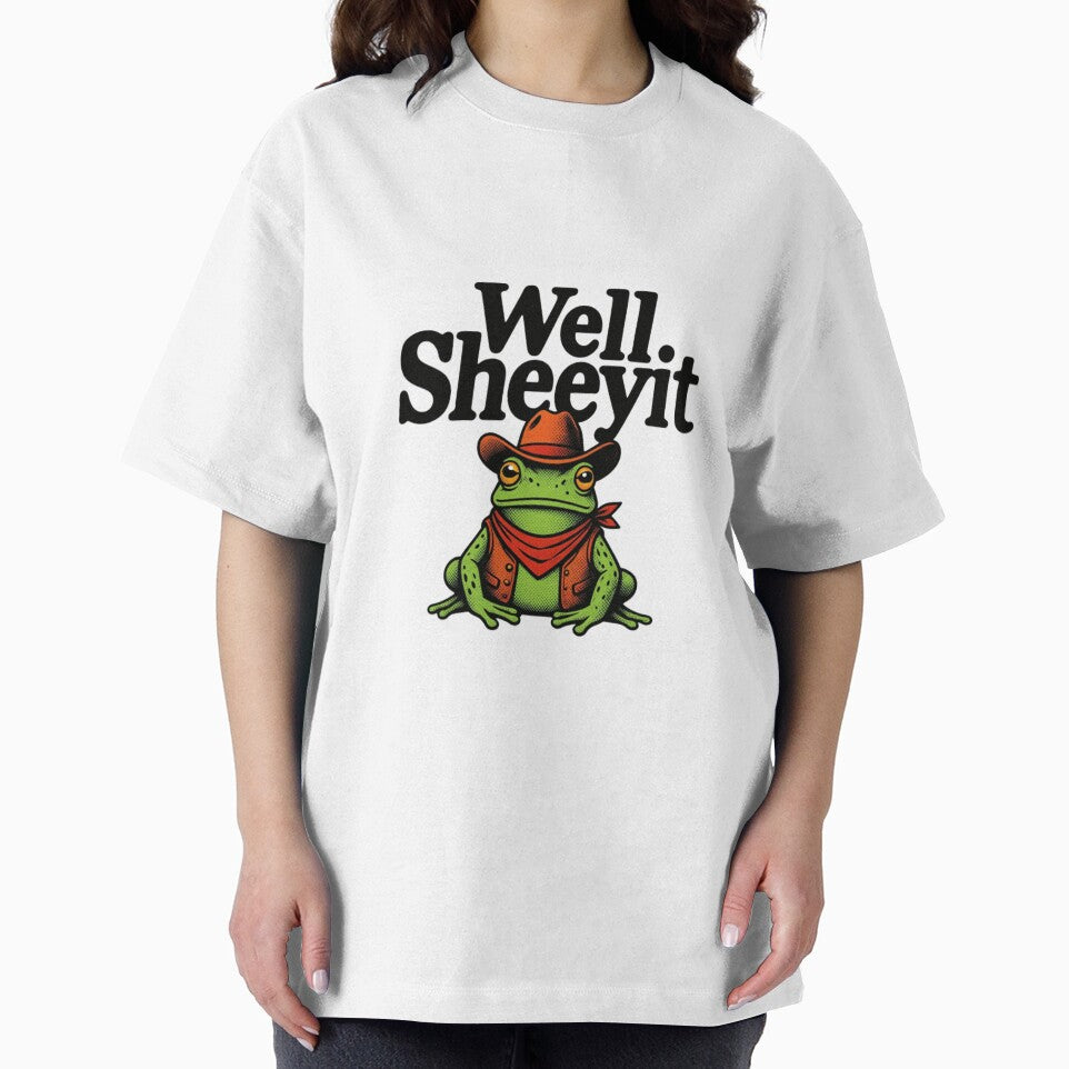 Well Sheeyit Cowboy Frog — Funny Retro Southern Toad Illustration by Colorful-Garden