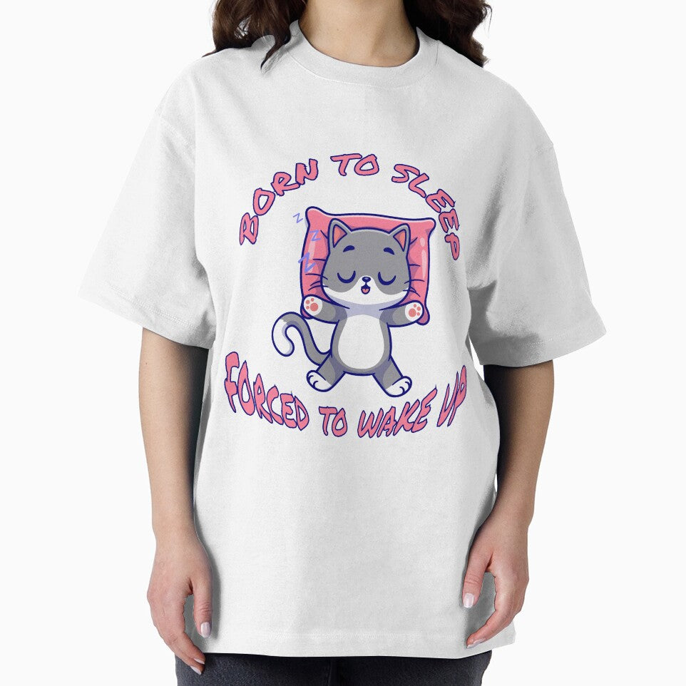 Born To Sleep Forced To Wake Up - Cute Kawaii Cat for Girls & Cat Moms by Dziridesign T-Shirts, Hoodie, Sweatshirt (Image 2)