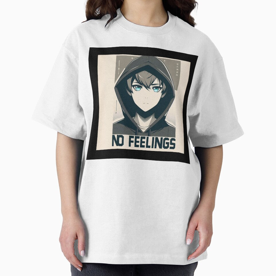 No Feelings Anime Hoodie Art | Stoic Mindset Aesthetic Anime Portrait by shopwithcare
