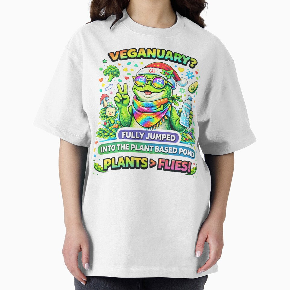 Veganuary Plant‑Based Pond Frog Vibes by AnnDesignStudio T-Shirts, Hoodie, Sweatshirt | BlankRebels.com (Image 2)