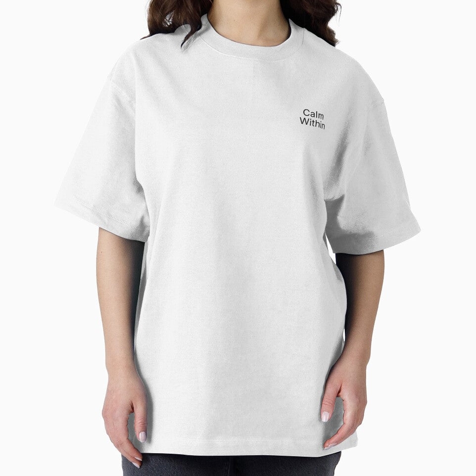 Calm Within Minimal Typography T-Shirt | Calm Aesthetic Streetwear by MoodCrest Hoodie, Sweatshirt (Image 2)