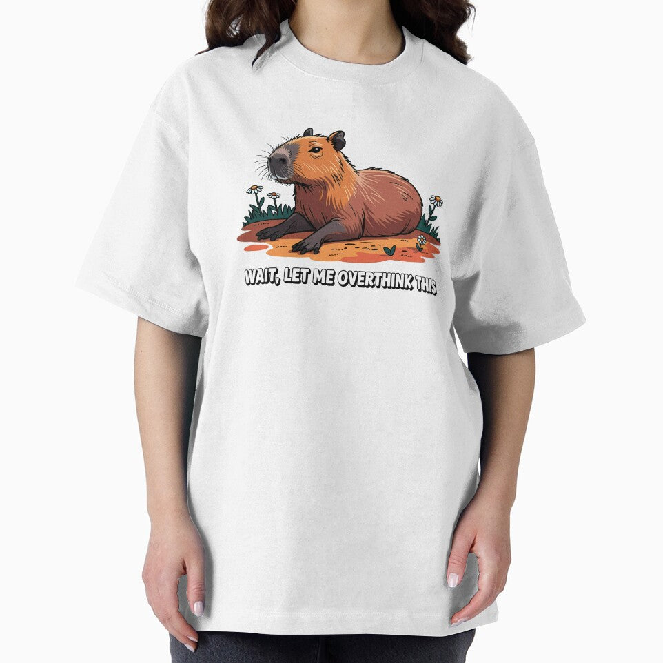 Funny Capybara Overthinking Quote Design by MonkiFlipp T-Shirts, Hoodie, Sweatshirt | BlankRebels.com (Image 2)