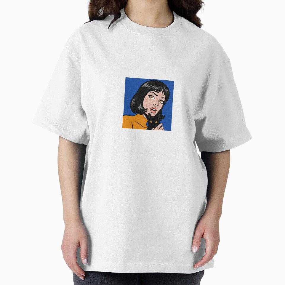 Retro 60s Pop Art Woman with Black Cat Vintage Comic Style Art by PopartbyL T-Shirts, Hoodie, Sweatshirt (Image 2)