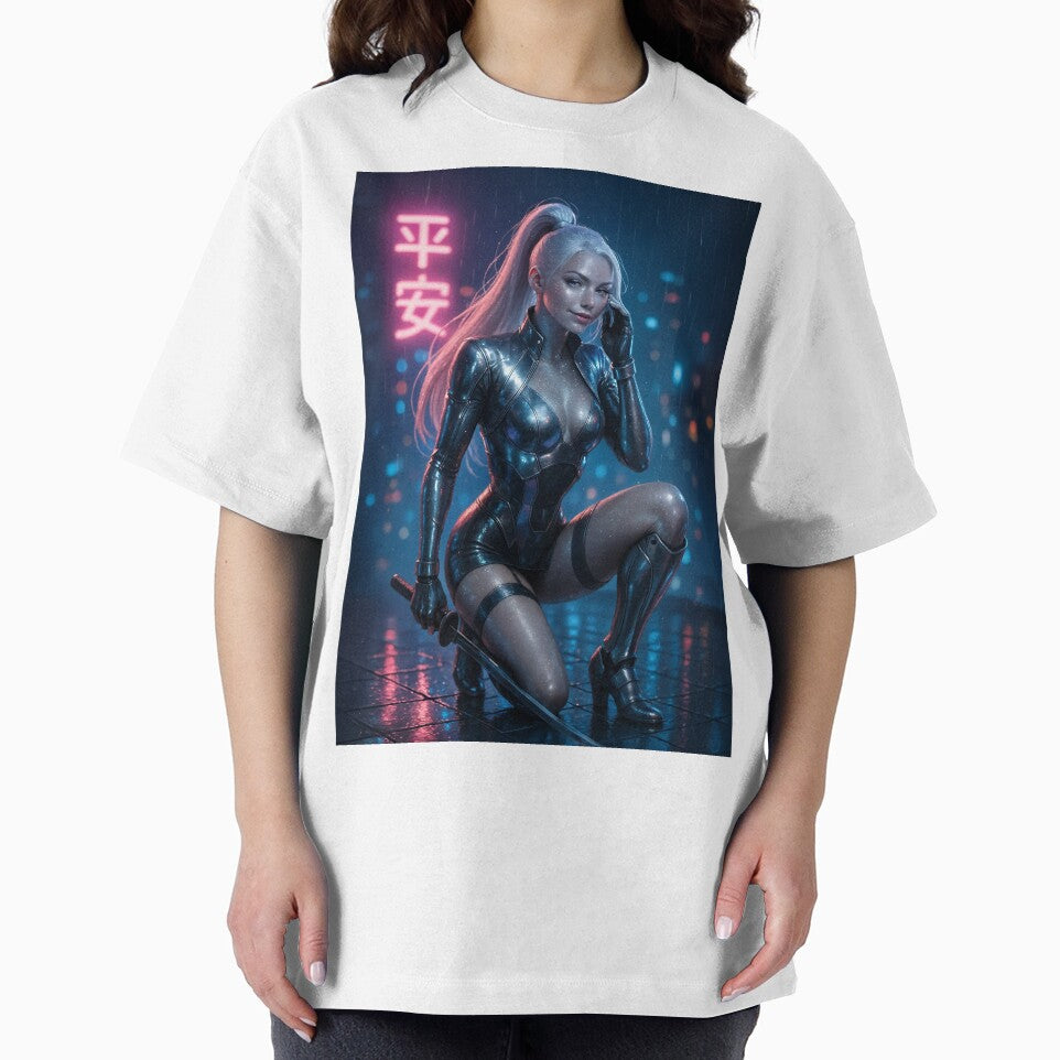 Sparklingsilver cyber warrior katana neon rain by CathryneDelamort T-Shirts, Hoodie, Sweatshirt | BlankRebels.com (Image 2)