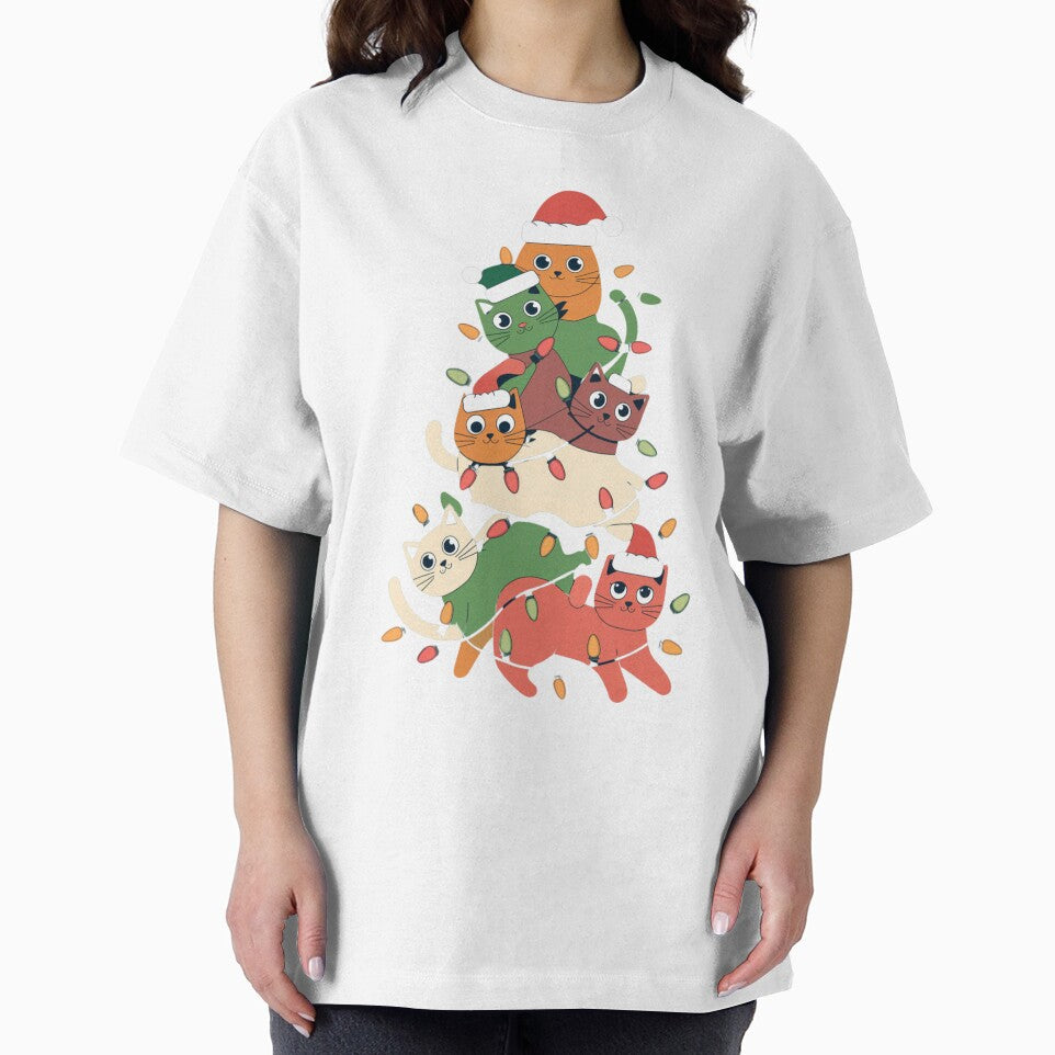 Merry Catmas - Stacked Cat Christmas Tree by Bohospiritart T-Shirts, Hoodie, Sweatshirt | BlankRebels.com (Image 2)