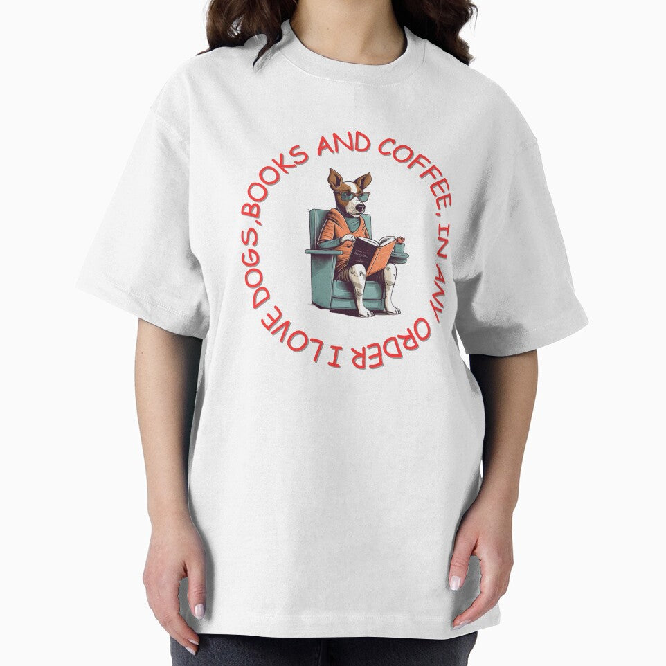 I Love Dogs, Books and Coffee, a gift for Coffee and Dog Lovers, by LuckyCatStore T-Shirts, Hoodie, Sweatshirt (Image 2)