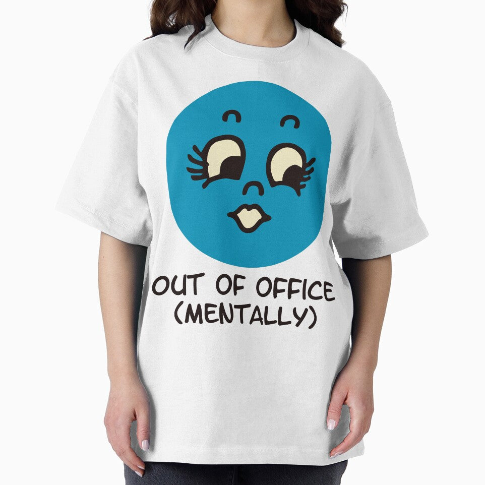 Out of Office Mentally Funny Blue Face Design by Victor Shadehorn T-Shirts, Hoodie, Sweatshirt | BlankRebels.com (Image 2)