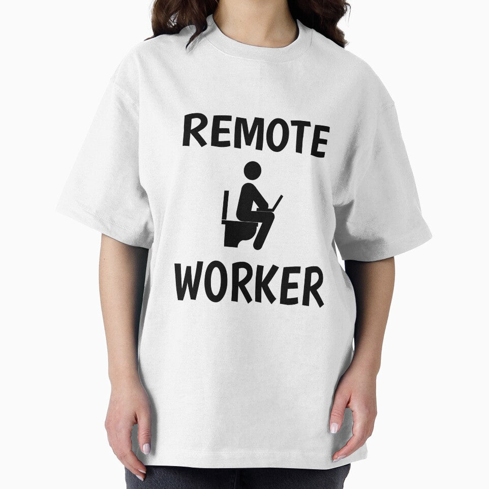 Remote Worker - Funny image of Man on Toilet With Laptop by PaulArden T-Shirts, Hoodie, Sweatshirt (Image 2)