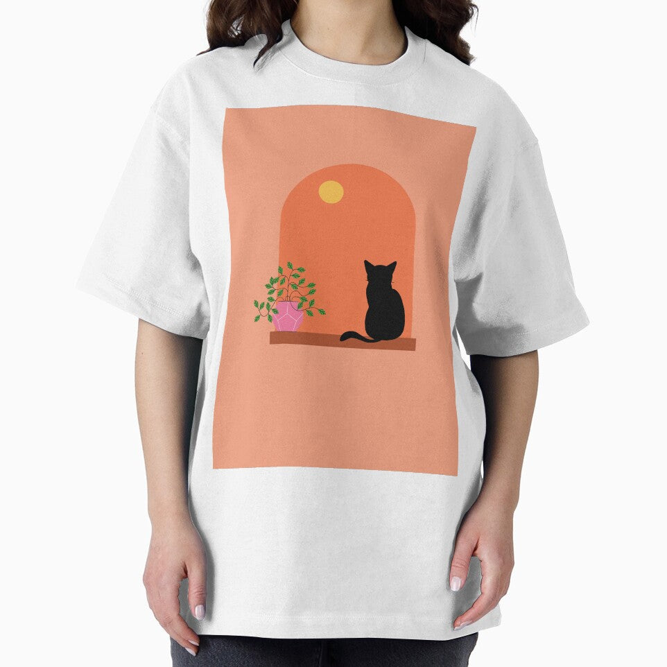 Minimalistic Illustration of Cat Sitting Boho by justkidding-co T-Shirts, Hoodie, Sweatshirt | BlankRebels.com (Image 2)