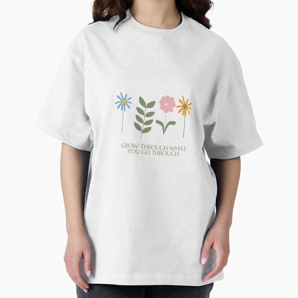 Flowers drawing grow through what you go through by gracemoloney T-Shirts, Hoodie, Sweatshirt | BlankRebels.com (Image 2)