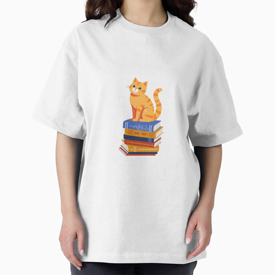 Orange Cat on Books by nyccatmom T-Shirts, Hoodie, Sweatshirt | BlankRebels.com (Image 2)