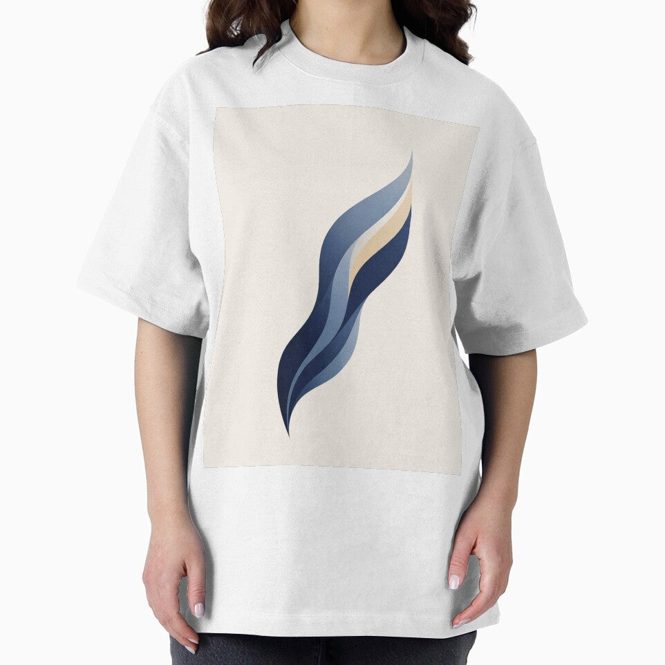 Flow of Energy XIII – Serene Blue & Beige Minimal Abstract Art by InspireVibeArt T-Shirts, Hoodie, Sweatshirt (Image 2)