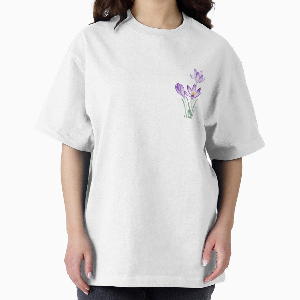 hand painted purple crocus flower watercolor by ColorandColor
