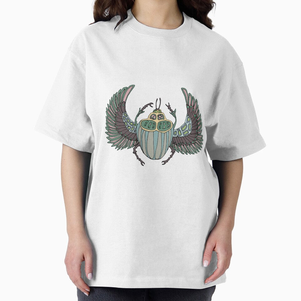 Fashion illustration of the beetle. Egyptian beetle by Anastasiia Yurevych T-Shirts, Hoodie, Sweatshirt (Image 2)