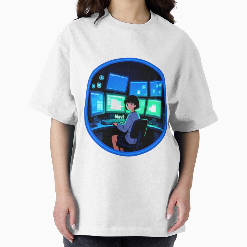 Navi serial Experiments Lain sky Aesthetic | Cute Bear Hoodie Anime Vaporwave Design by Gurjeetpixelart... (Image 2)