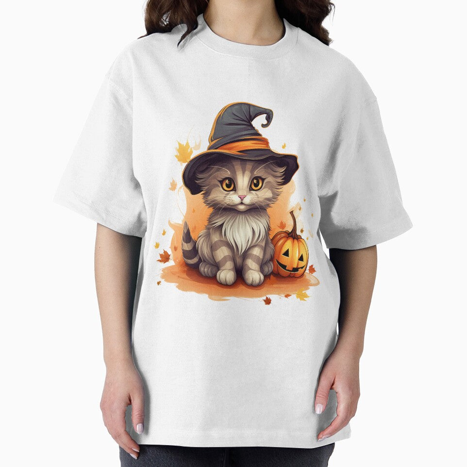Halloween cute cat with a hat by Mikakujumi T-Shirts, Hoodie, Sweatshirt | BlankRebels.com (Image 2)
