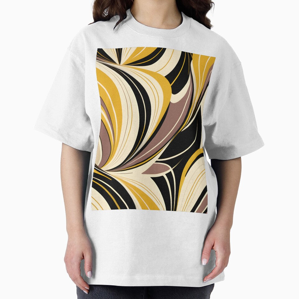 Mid Century Modern  Abstract Botanical Chocolate Brown, Yellow by Prints and Lifestyle T-Shirts, Hoodie, Sweatshirt (Image 2)