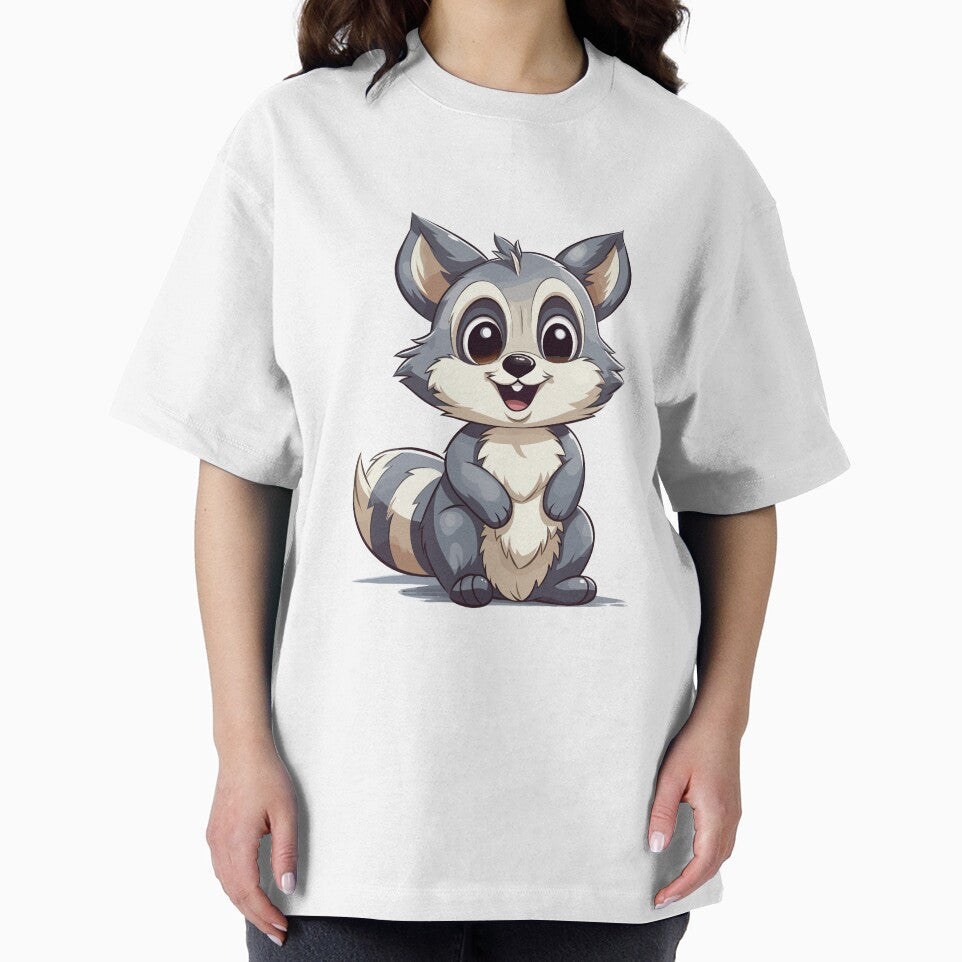 Happy Raccoon - Playful and Cheerful Wildlife Art Print by QualityQuest T-Shirts, Hoodie, Sweatshirt (Image 2)