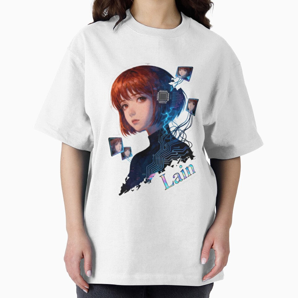 Cute Serial Experiments Lain Cyberpunk Aesthetic | Retro Anime Glitch Design by Gurjeetpixelart T-Shirts,... (Image 2)