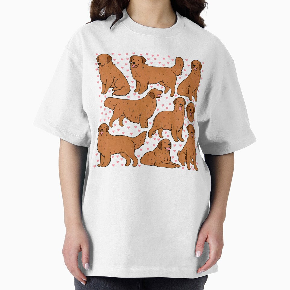 Red Golden retriever cute pattern by Yarafantasyart T-Shirts, Hoodie, Sweatshirt | BlankRebels.com (Image 2)