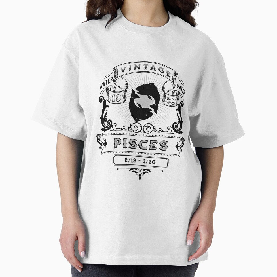 The Zodiac Sign of Pisces Black and White 1989 by rhombusOnion T-Shirts, Hoodie, Sweatshirt | BlankRebels.com (Image 2)