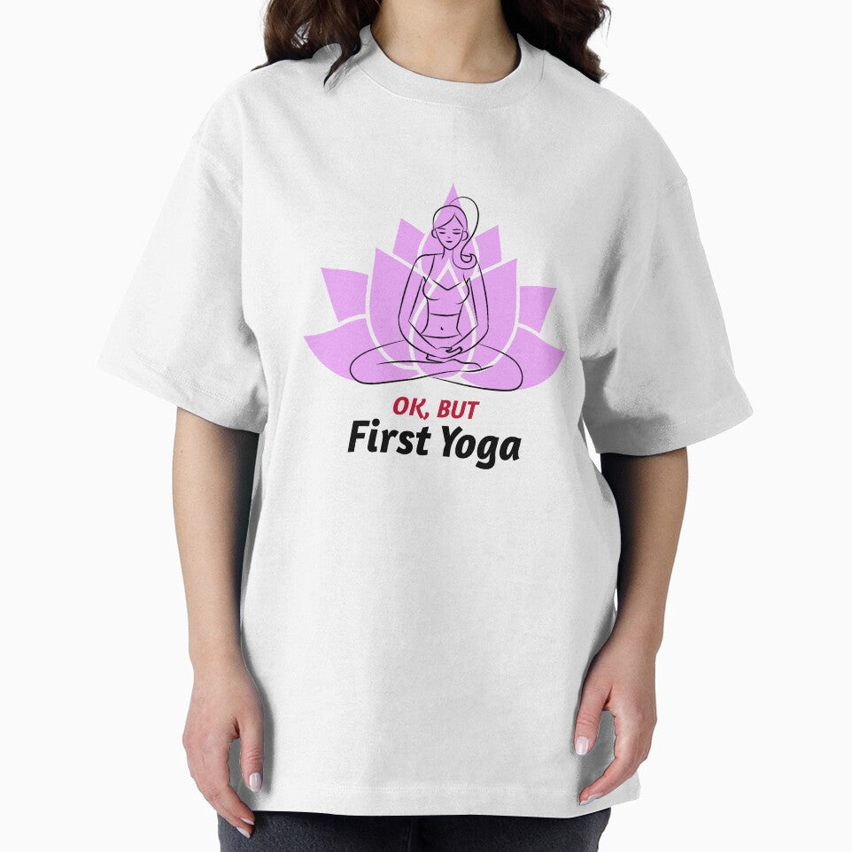 Yoga First / Namaste / Yoga Design / Girl Doing Yoga / Meditation / Yoga Lover by RedBoyShop T-Shirts, Hoodie,... (Image 2)