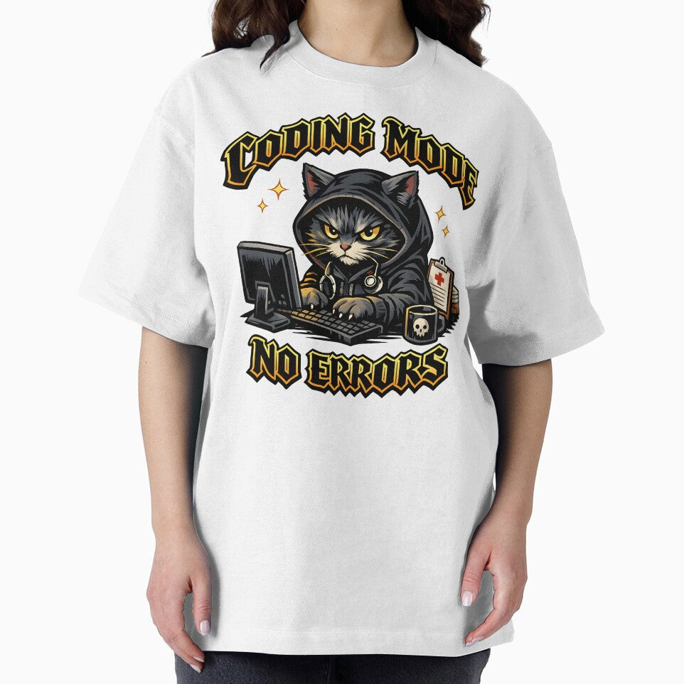 Coding Mode No Errors – Medical Coder Cat Healthcare Tech Art by ClinicalHubs T-Shirts, Hoodie, Sweatshirt (Image 2)