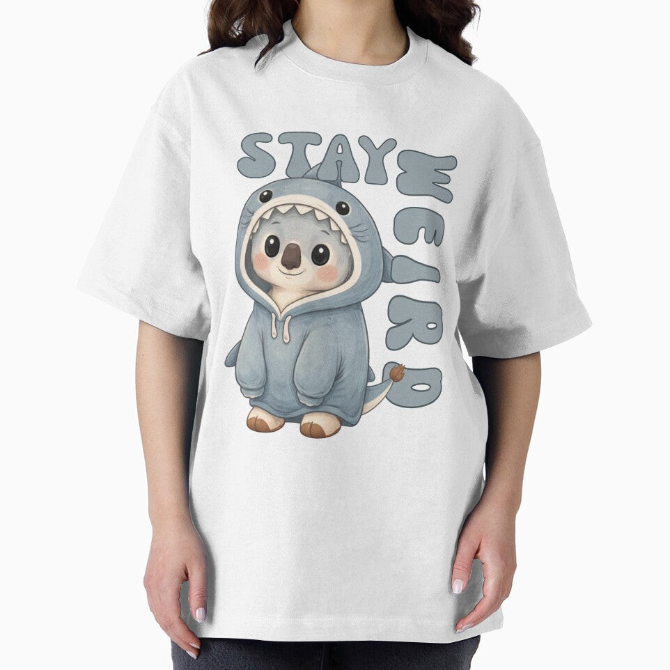 Stay Weird Koala T-Shirt – Cute Shark Hoodie Graphic Tee – Trendy Gen Z Aesthetic Shirt – Funny Introvert Gift... (Image 2)
